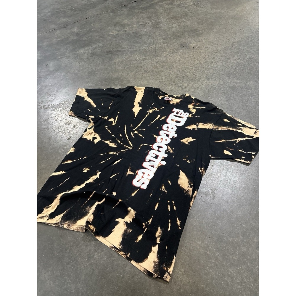Vintage 90s Single Stitch Tie Dye AOP The Detectives Promo T Shirt Size XL